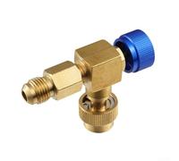 Eawfgtuw 2Pcs Air Conditioning Connector Adapter R22 R410,Charging Valve, Safety Ball Valve Switch Adapter Brass Low Loss HVAC Fittings (A)