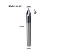 Eawfgtuw 3 Flute Carbide Chamfer End Mill Cutter 60 Degree Router Bit Professional Milling Tool for Steel Aluminum Copper Alloy Metalworking D2-D12 (D6)