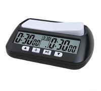 Eawfgtuw 3-in- Digital Chess Timer with Large Buttons, Portable Tournament Chess Clock Featuring Bonus and Delay Modes, ABS Housing for Professional Games, Black(A)