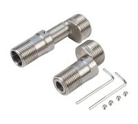 Eawfgtuw 304 Stainless Steel Adjustable Shower Faucet Adapter Set of 2 with 40-55mm and 55-80mm Length Options 360° Rotating Leak-Proof Joint for Versatile Kitchen (304-long telescopic)