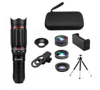 Eawfgtuw 32x Telephoto Lens for Smartphone, Mobile Monocular with Tripod Mount, FMC Optics for Bird Watching, Sports, Concerts, Camping and Hiking, Aluminum Alloy Body, Black