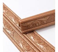 Eawfgtuw 3D Tiles DIY Sticker Wall Waterproof Stickers Decorative Ceiling Corner Line Yin Corner Line Stickers Background Wall Border Real Skirting Waist Line Stickers(Brown)