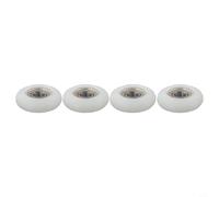Eawfgtuw 4 Pack 34mm Wheel Bearing Pulley with 608 Shaft, Rubber Metal Guide Rollers for Rowing Machine Replacement Parts, Wear-Resistant White Wheels