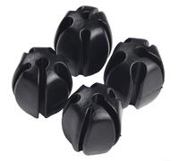 Eawfgtuw 4PCS Silicone Fishing Rod Holder Straps, Portable Pole Bundler with 5 Hole Sizes for Secure Storage and Transport, Soft Rubber Rod Balls for Most Poles, Green(Black)