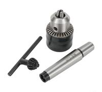 Eawfgtuw 5/64'' to 1/2'' Drill Chuck with MT2 Morse Taper Arbor and Key for Metal Lathe Tailstock, CNC and Precision Drilling Applications, Jacobs Taper JT33 Mount