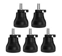 Eawfgtuw 5 Pack Office Chair Caster Wheels to Fixed Stationary Glides with Switchable Slip Control, Thickened Felt Base Floor Protectors for Heavy Duty up to 120KG, Black
