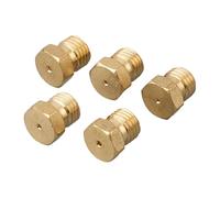 Eawfgtuw 5 Pcs Conversion Nozzle Set for Stove Burner, Brass M6 Thread Injectors with 0.5mm 0.65mm 0.7mm 0.87mm 0.95mm Sizes, Compatible with Propane and But