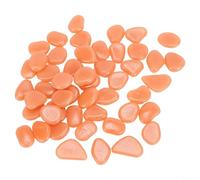 Eawfgtuw 50 Pack Glow in the Dark Pebbles Luminous Stones, 2-3cm Solar Powered Stones, Plant Pot Decorations for Garden Walkway Fish Tank Aquarium Decor Outdoor Indoor (Orange)
