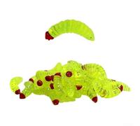 Eawfgtuw 50pcs Soft Maggot Lures 2.4cm PVC Grub Worm Baits Glow Shrimp Fishing Lures Realistic Smell Bait for Freshwater Saltwater Tackle Box Accessories(Yellow)