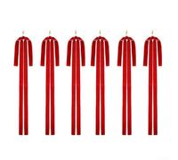Eawfgtuw 6pcs Christmas Bow Ornaments for DIY Holiday Decor, Polyester Tree and Wreath Decorations in Red Wine Red Green White Black Brown, Large 15.75x23.62 Inch Bows(Red)