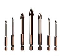 Eawfgtuw 7Pcs Drill Bit, Multi-Purpose Drill Bit Set With Hexagonal Shank For Tile Glass Concrete Workshop Tools 3-12mm With Cooling Design