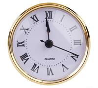 Eawfgtuw 80MM Round Quartz Clock Insert with Roman Numerals Fit 73 mm Diameter Hole, DIY Clock Repair Tool(Gold D)