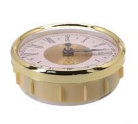 Eawfgtuw 80MM Round Quartz Clock Insert with Roman Numerals Fit 73 mm Diameter Hole, DIY Clock Repair Tool(Gold A)