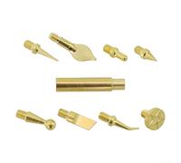 Eawfgtuw 8pcs Brass Soldering Iron Tips Kit Compatible with 936 Specification Models for Smooth Finishing on 3D Printing and Versatile Welding Tasks Includes Adapter Sleeve