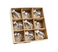 Eawfgtuw 9Pcs Clear Shatterproof Christmas Ball Ornaments Set for Xmas Tree Decor and Holiday Party, PET Hanging Baubles in Bright Colours and 3 Designs(off white)