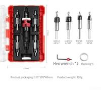 Eawfgtuw Adjustable Depth Stop Countersink Drill Bit Set 2.8-3.5mm Alloy Chamfer Cutter for Wood Plastic Soft Metal, Multifunctional Design for Precise(2.8x8mm)