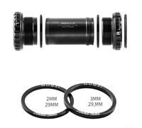 Eawfgtuw Aluminum Alloy For Bike Threaded Bottom Bracket For 68/73mm for 29mm Spindle, Sealed Cartridge Bearings with Gutter Seal Technology for Mountain Road For, Black