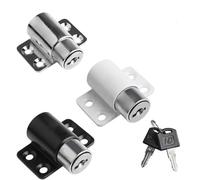 Eawfgtuw Aluminum Alloy Sliding Sash Door Lock with Key for Baby Child Safety and Anti-Theft Security, For Easy Install Fits Hinged or Sliding Doors, Includes Fixing Accesso(White)