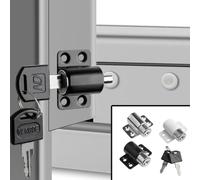 Eawfgtuw Aluminum Alloy Sliding Sash Door Lock with Keys for Baby and Child Safety, Security Bolt Catch for Patio or Hinged Doors, Anti-Theft Protection, For Easy Install, W(White)
