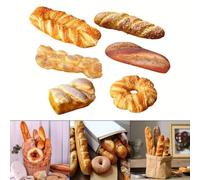 Eawfgtuw Artificial Bread Simulation PU Model for Bakery Shop For Display, Market Stall Decoration or Home Décor, Realistic Fake Loaf Prop for Photography, T（4