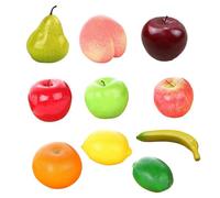 Eawfgtuw Artificial Fruit Set Plastic Lifelike Decorative Apples Oranges Bananas Pears Lemons for Home Kitchen Table Storefront Display Photography Props(Pink)