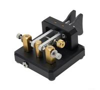 Eawfgtuw Automatic Dual-Paddle Telegraph Key for CW Code with Silver Contacts, for CNC Metal Body, 3.5mm Audio Jack - Compatible with Ham Systems(Black)
