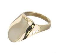 Eawfgtuw Brass Thumb For Ring for, Traditional Bow Finger Guard with Mongolian Style Release Aid, Hollow Leather Pad Protection for Hunting, 18-24mm (Size 20)(22#)