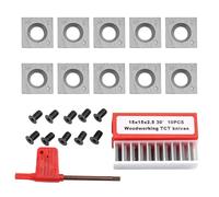 Eawfgtuw Carbide Indexable Inserts 15X15x2.5mm Square Turning Tool Inserts With 4 Cutting Edges For Woodworking Lathes, Planers And Woodworking Applications