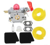 Eawfgtuw Carburetor Kit for BVM200FE Leaf Blower 25CC Replace 545081857 C1U-W43 Fuel System Parts with Air Filter Gaskets Lines Repair Accessories Silver Black
