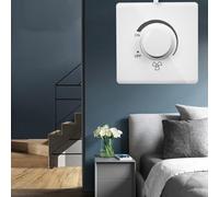 Eawfgtuw Ceiling Fan Speed Regulator 86 Type Wall Mounted Fan Control with Knob, 86x86mm PC Panel, 10A Rated Current for Electric Ceiling Fans, White