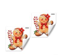 Eawfgtuw Christmas Cookie Man Toilet Cover Stickers Set of 2, Glow-in-the-Dark PVC Decals for Bathroom Lid, Wall, Tile, Mirror or Window Holiday Decoration