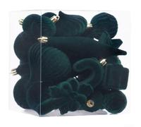 Eawfgtuw Christmas Ornaments Set 28 Pack Flocked Balls Tree Decorations Burgundy Beige Light Brown Dark Green Dark Brown PS Material Holiday Baubles Christmas (dark green)