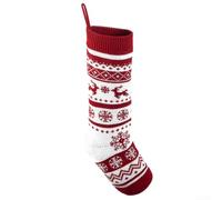 Eawfgtuw Christmas Stocking 46cm Cloth Hanging Sock with Snowflake, Double Deer, Christmas Tree or Snowman Design for Fireplace Mantel, Xmas Tree Ornaments and Holiday (Double Deer)