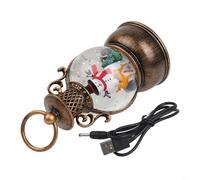 Eawfgtuw Christmas Water Lantern Snow Globe Ornament with Warm LED Light, Glittering Snowflakes, Festive Music, Dual USB or Battery Power, 6-Hour Momentr, Res(snow man)