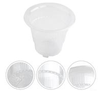 Eawfgtuw Clear Orchid Pot Resin Mesh with Root Guide Grooves, Ventilated Flower Container for Home Gardening, Transparent Design to Monitor Roots, Size L 15cm(S)
