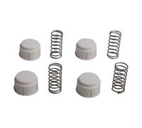 Eawfgtuw Cooler Latch Repair Kit with Button and Spring for Igloo Hard Coolers, White Plastic Replacement Parts for Camping Fishing Marine Use, 4 Buttons 2 Springs