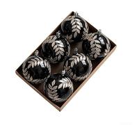 Eawfgtuw Decorative Ball Set 8Cm Holiday Tree Hanging Pendant Round Shatterproof Ball Series Suitable For Winter Indoor Party Seasonal Decoration(Black)
