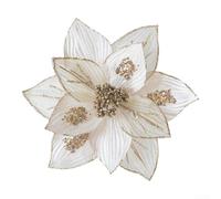 Eawfgtuw Decorative Sequin Fabric Flower Tree Adornment Shimmering Metallic Floral Accent For Indoor Winter Home Display Collection Seasonal Decor Multicolor(White)
