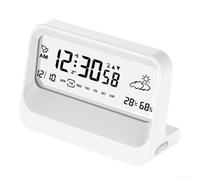 Eawfgtuw Digital Alarm Clock - Temperature And Humidity Monitoring Visual 60-minute Countdown Adjustable Backlight Quiet Operation For Sleeping Studying(White)