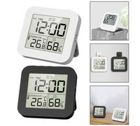 Eawfgtuw Digital LCD Alarm Clock with 99-Hour Countdown and Countup Timer, and Humidity Display, Backlight, Snooze, Multiple Mounting Options for Kitchen, Ba(black)