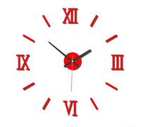 Eawfgtuw DIY Acrylic 40cm Luminous Wall Clock Silent Operation Quartz Movement Punch-Free Installation Glow in the Dark Numbers for Home Living Room Bedroom Décor(red)