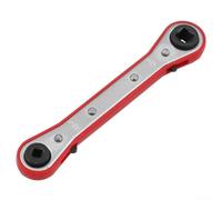 Eawfgtuw Double Headed Square Ratchet Wrench Set Refrigeration HVAC Tool with 4 Port Valve Sizes 1/4 3/8 3/16 5/16 Inch for Air Conditioning Compressor Installation(A)