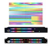 Eawfgtuw Dual Channel LED Music for SPECTRUM Display With Remote Control And Adjustable Brightness For Home Audio Full-Color Analyzer 64X2 VU Meter Display 19 Colors 1.5U