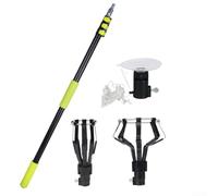 Eawfgtuw Extendable Light Bulb Changing Tool with Multi-Function Head Design Aluminum Telescopic Pole for Indoor Ceiling Lights Maintenance