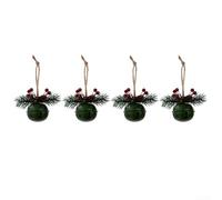Eawfgtuw Festive Christmas Bell Ornament Set, 4 Stainless Steel Hanging Decorations in Green, Gold and White for Holiday Tree, Wreath or Table Display(1)