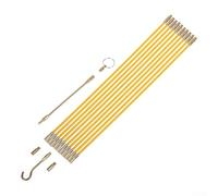 Eawfgtuw Fiberglass Cable Rod Set, 10 x 33 cm Pulling Rods with 4 mm Flexible Connectors, Fish Tape Wire Threader Kit with Hook End, Sliding Eye, Guide Spring