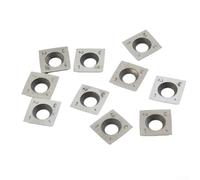 Eawfgtuw For 10pc 15x15x2.5mm-R150 Square Carbide Cutter Inserts with 4 Edges for Woodworking Planer Head, For CNC and DIY Wood Lathe Turning Tools Replacement