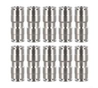 Eawfgtuw For 10PCS Nickel Plated Brass Push-to-Connect Pneumatic Fittings for Air Tube Connections, 4-16mm OD, Compatible with Air, Vacuum and Water Systems,(PU10)