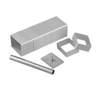 Eawfgtuw For 10pcs Stainless Steel Rectangle Cookie Cutter and Biscuit Set with Stamp for Bread, Cake, Sandwiches, Fondant, Cheese and Soft Fruit,