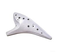 Eawfgtuw For 12-Hole Resin Ocarina in Alto C Tuning with Carry Bag, Neck Strap & Music Booklet for Beginners - Ice Cracked Finish, Lightweight Wind(White)